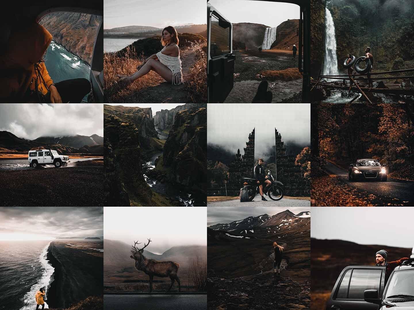 Dark & Moody Collection Lightroom Presets 4:3 Grid