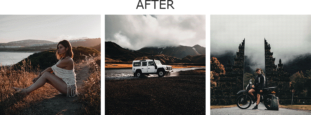 Dark & Moody Collection Lightroom Presets Before After